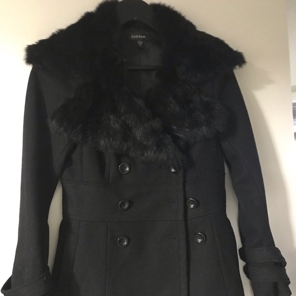 Bebe wool jacket with fur collar - Picture 2 of 11